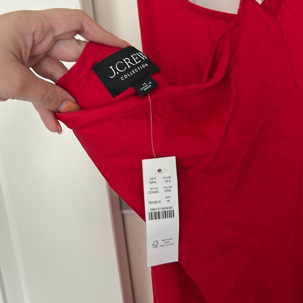NWT J Crew Collection cowlback slip dress in satin - Picture 4 of 5